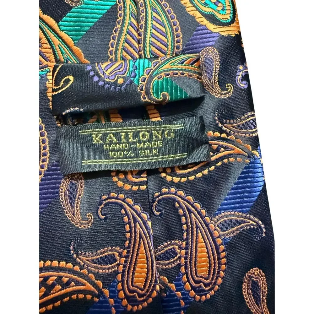 Kailong Hand-Made Paisley Silk Necktie 100% Silk